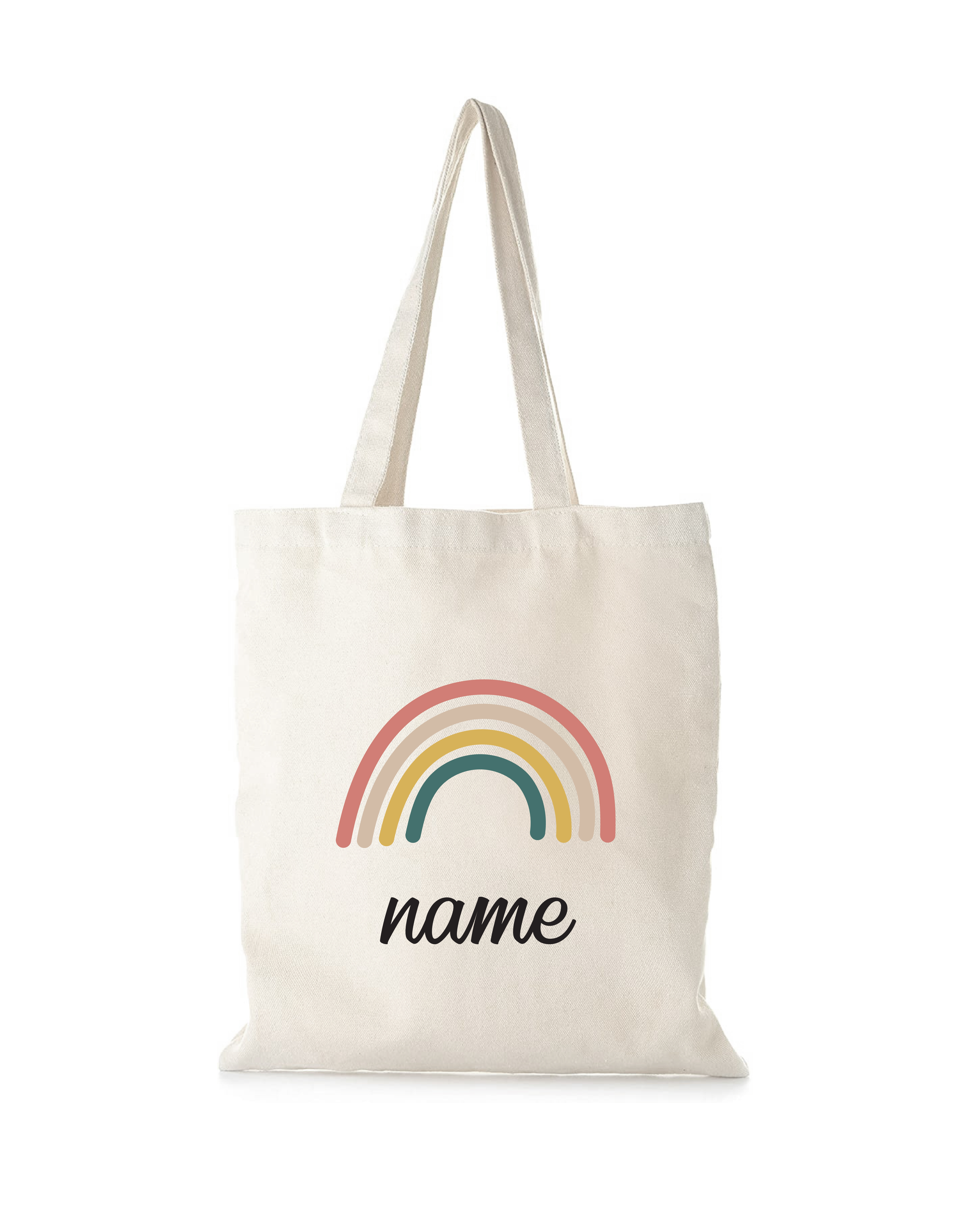 Personalised Rainbow Cotton Eco-friendly White Tote Bag